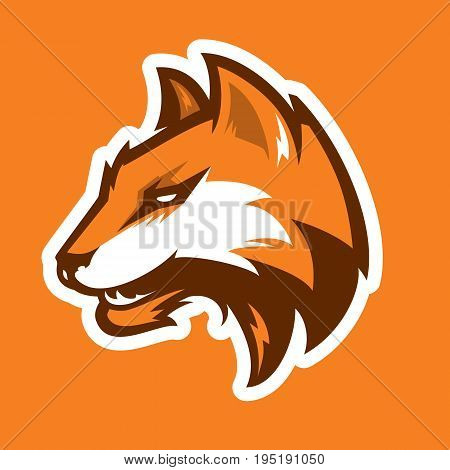 Fox head sport mascot  for college team
