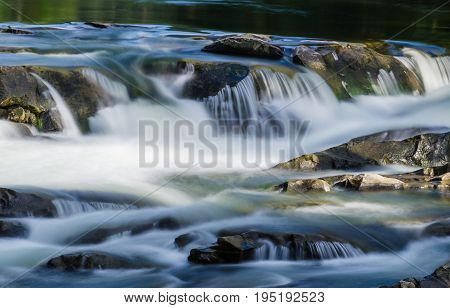 Background Landscape With Waterfall In Yaremche Vilage In Ukraine