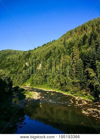 Background Landscape With Waterfall In Yaremche Vilage In Ukraine