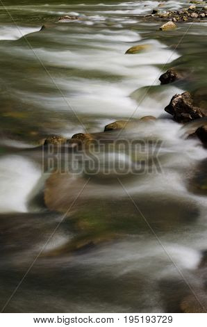 Background Landscape With Waterfall In Yaremche Vilage In Ukraine