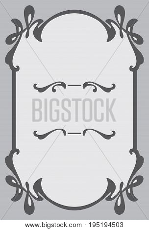 Vintage decorative frame in art nouveau style
