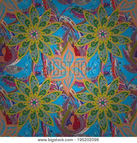 Cute Floral pattern in the small flower. Fashionable fabric pattern. Vector illustration. Seamless Tony fabric pattern.