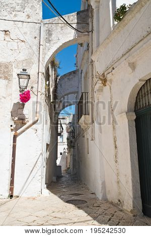 Characteristic alleyway of Ceglie Messapica. Puglia. Italy.