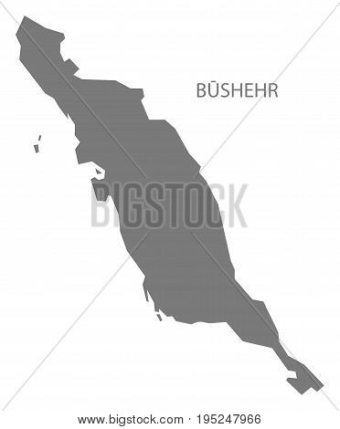 Bushehr Iran Region Map Grey Illustration Silhouette Shape