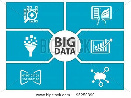 Big data concept. Vector illustration of dashboard.