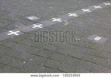 Belgium and Niederlande border in Baarle Nassau town