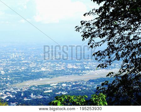 View Of City Urban Chaingmai Thailand Top View