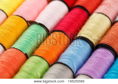 bobbins of lurex thread