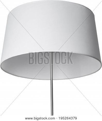 A Close Up Partial View of a white Floor Lamp. part of lamp isolated on white