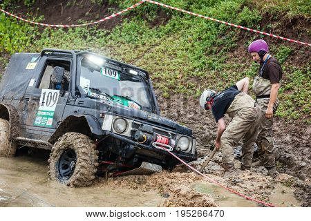 KIRILLOVKA UKRAINE - MAY 25 2016: Zaporizhia Trophy 2016. II stage of offroad trophy Ukrainian championship.