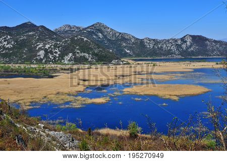 View of Skadar national park Virpazar resort Montenegro