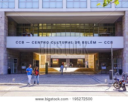 CCB in Lisbon - Cultural Centre of Belem - aerial view - LISBON, PORTUGAL 2017 - LISBON, PORTUGAL 2017
