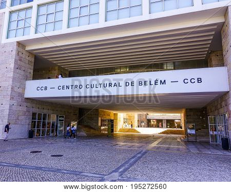 CCB in Lisbon - Cultural Centre of Belem - aerial view - LISBON, PORTUGAL 2017 - LISBON, PORTUGAL 2017