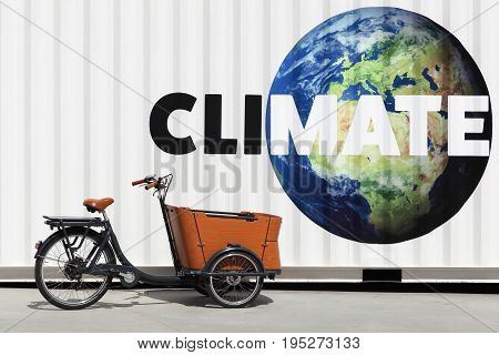 Climate and environment concept on a wall