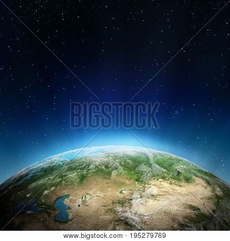 Russia from space. Elements of this image furnished by NASA