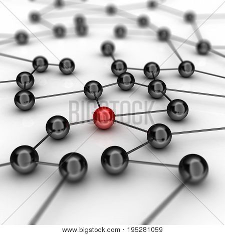 Abstract network. 3d render image connection background