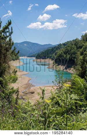 Beautiful Lake Zaovine In Tara Mountain Panoramic View