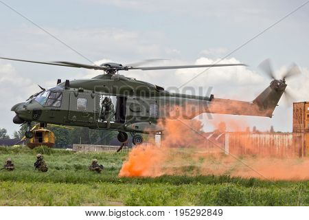 Nh-90 Helicopter Landing Soldiers