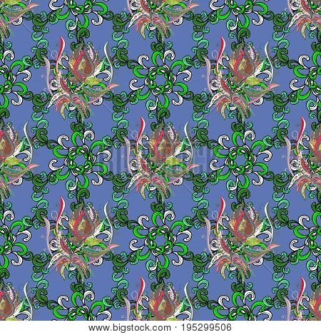 Beautiful watercolor Bouquet of summer leaves seamless pattern.