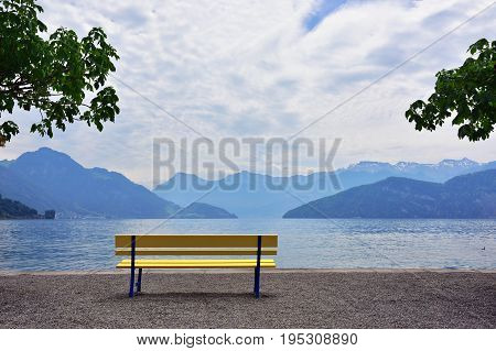 Landscape In The Lake Luzern Region Nearby City Of Vitznau