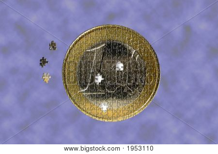 Euro puslespil på himlen baggrunden