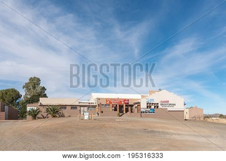 GROOTDRINK SOUTH AFRICA - JUNE 11 2017: A shopping centre at Grootdrink a village on the N10 road between Groblershoop and Upington in the Northern Cape Province