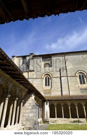 Medieval French Cloisters at the Collegiale church of Saint Emilion, France 