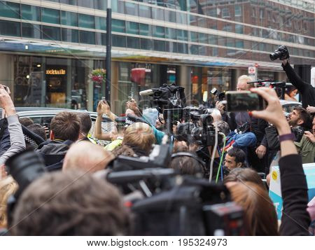 People Waiting For Corbyn In London