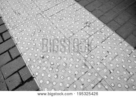 detail of a tactile pavement for blind people
