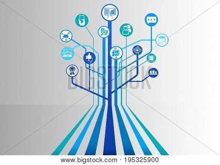 Big data infographic as vector illustration with symbols