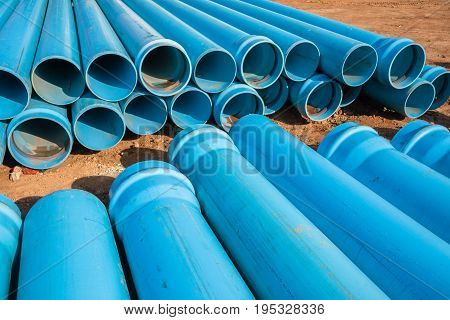 Construction Blue Pipes