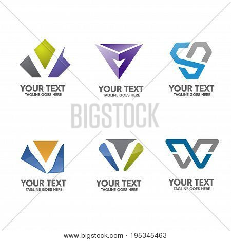 letter V logo set, Simple and elegant Alphabetical Logo Design Concepts Letter V vector