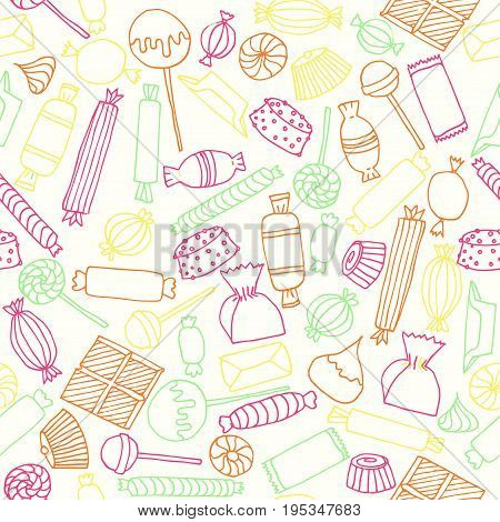 Hand Drawn Candy Seamless Pattern