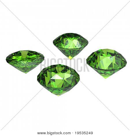Peridoto rotondo isolato su sfondo bianco. Gemma