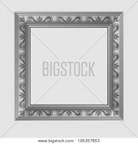 Square decorative vector modern gray picture frame