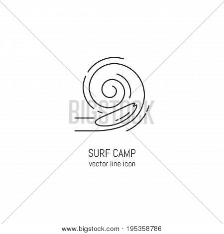 Vector surfing icon in trendy linear style