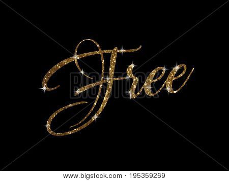 Golden Glitter Of Isolated Hand Writing Word Free