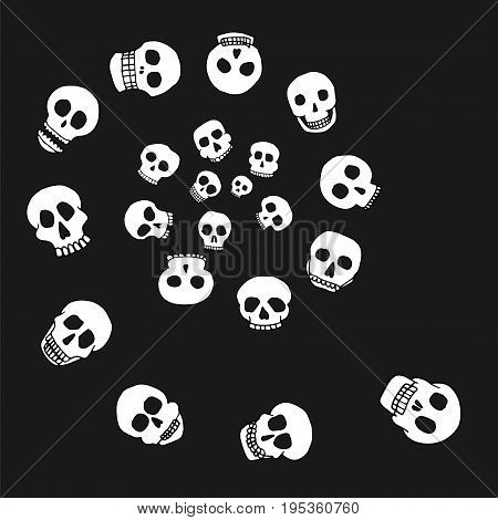 Hand Drawn Skull Spiral