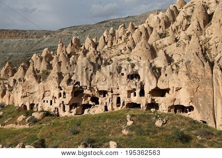 Rock Formations In Zelve Valley, Cappadocia