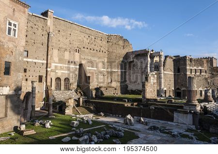 Temple of Trajan, in the city of Rome, Italy
