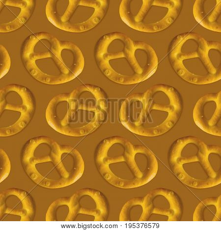 Pretzel pattern. Snack in germany background. Oktoberfest food