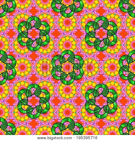Seamless floral pattern can be used for sketch website background wrapping paper. Vector flower concept. Leaf natural pattern in colors. Summer design.
