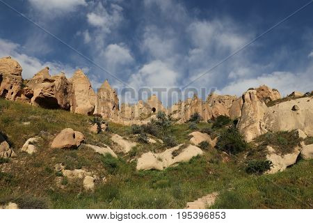 Rock Formations In Zelve Valley, Cappadocia