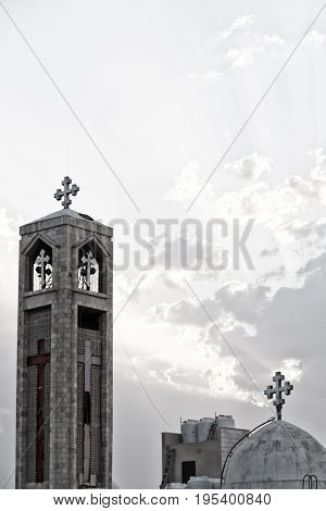 The Chatolic Church In The Light Of Cloudy Sunset