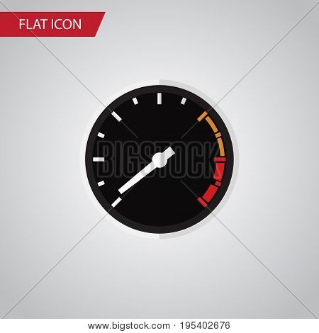 Isolated Speedometer Flat Icon. Tachometr Vector Element Can Be Used For Speedometer, Tachometr, Speed Design Concept.