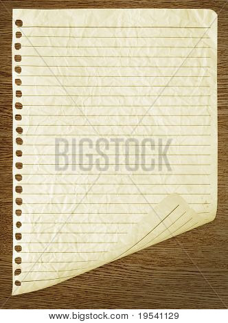  Eine Seite, die vom Notebook abgerissen werden.