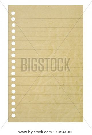Eine Seite, die vom Notebook abgerissen werden.
