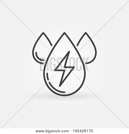 Water energy outline icon - vector three water drops symbol or design element