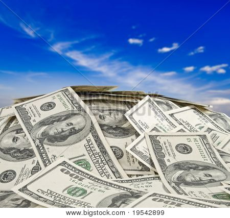 para büyük yığın. Amerikan Doları yığını