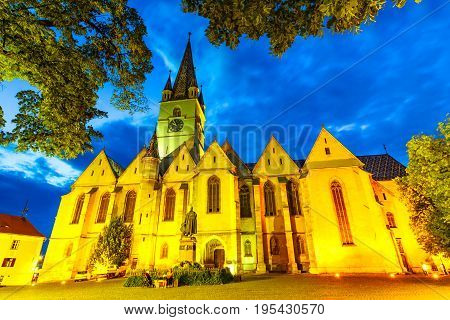 Saint Mary Lutheran Cathedral In Sibiu City,transylvania, Romani
